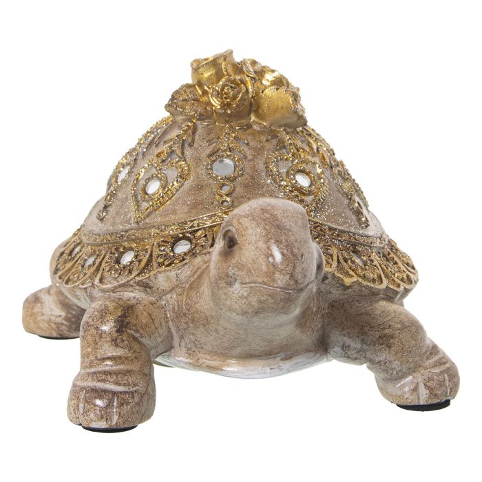 Figura Decorativa Alexandra House Living Marrón Dorado Plástico Tortuga 15 x 15 x 21 cm 3