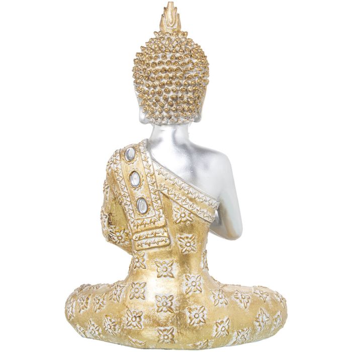 Figura Decorativa Alexandra House Living Dorado Plateado Plástico Buda 18 x 28 x 40 cm 2