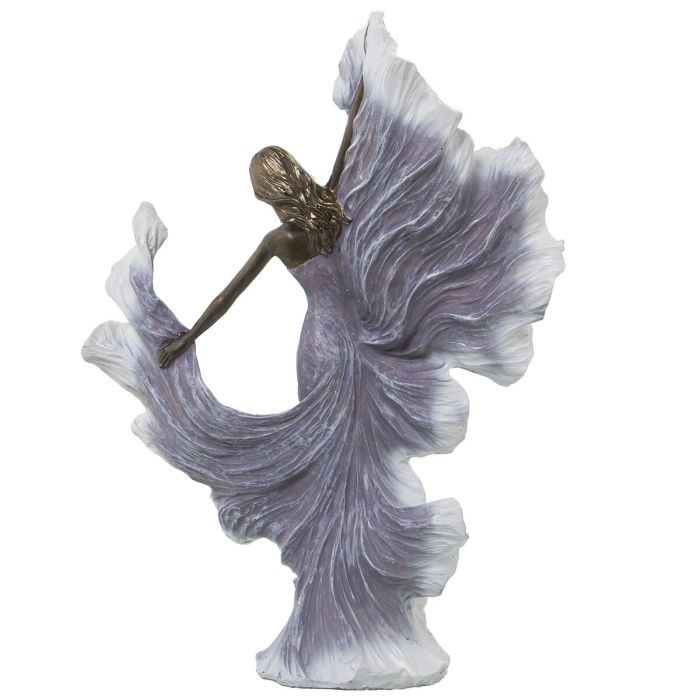 Figura Decorativa Alexandra House Living Blanco Dorado Plástico Mujer 13 x 23 x 30 cm 3