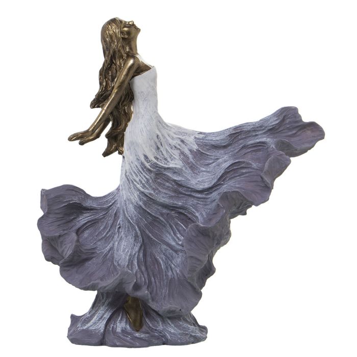 Figura Decorativa Alexandra House Living Blanco Dorado Plástico Mujer 12 x 24 x 26 cm