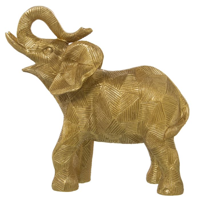 Figura Decorativa Alexandra House Living Dorado Plástico Elefante 12 x 25 x 26 cm 2