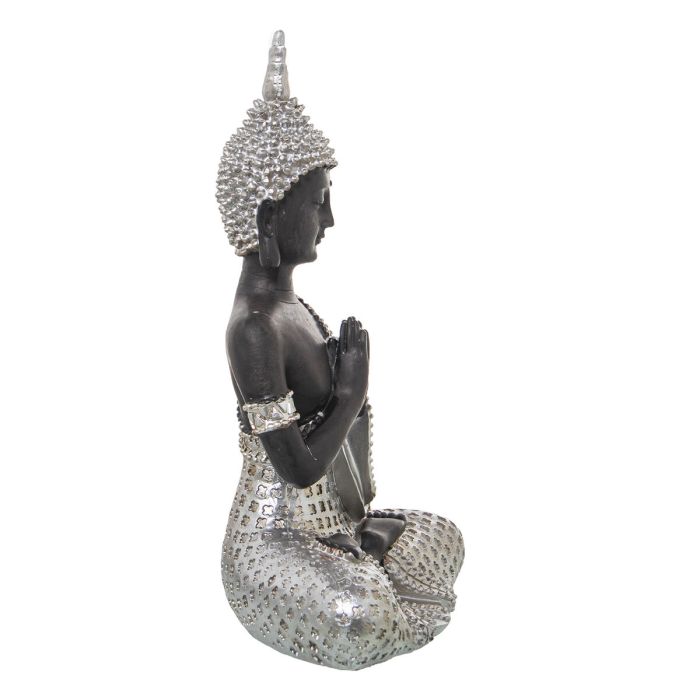 Figura Decorativa Alexandra House Living Marrón Plateado Acrílico Plástico Melamina Buda 3