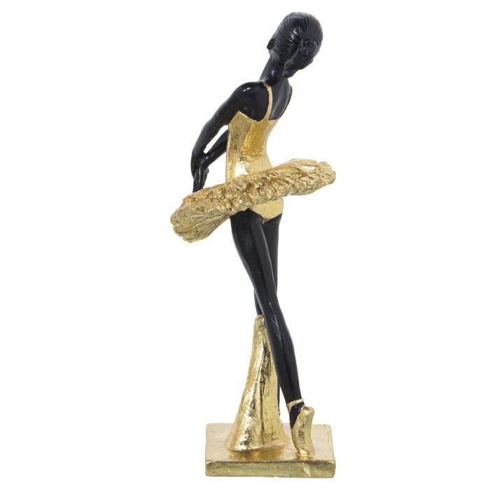 Figura Decorativa Alexandra House Living Negro Dorado Acrílico Plástico Melamina Bailarina 12 x 11 x 27 cm 3