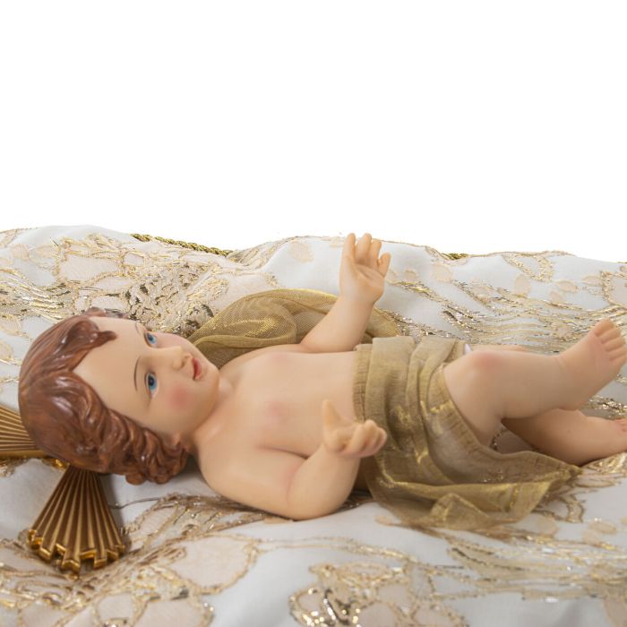 Figura Decorativa Alexandra House Living Plástico Dorado Niño Jesús 12 x 15 x 23 cm Cojín 6