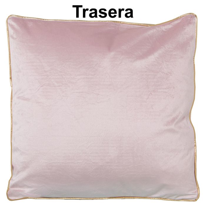 Cojín Alexandra House Living Rosa Dorado Terciopelo Textil 45 x 45 cm 2