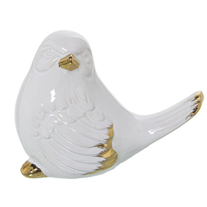 Figura Decorativa Alexandra House Living Blanco Cerámica Pájaro