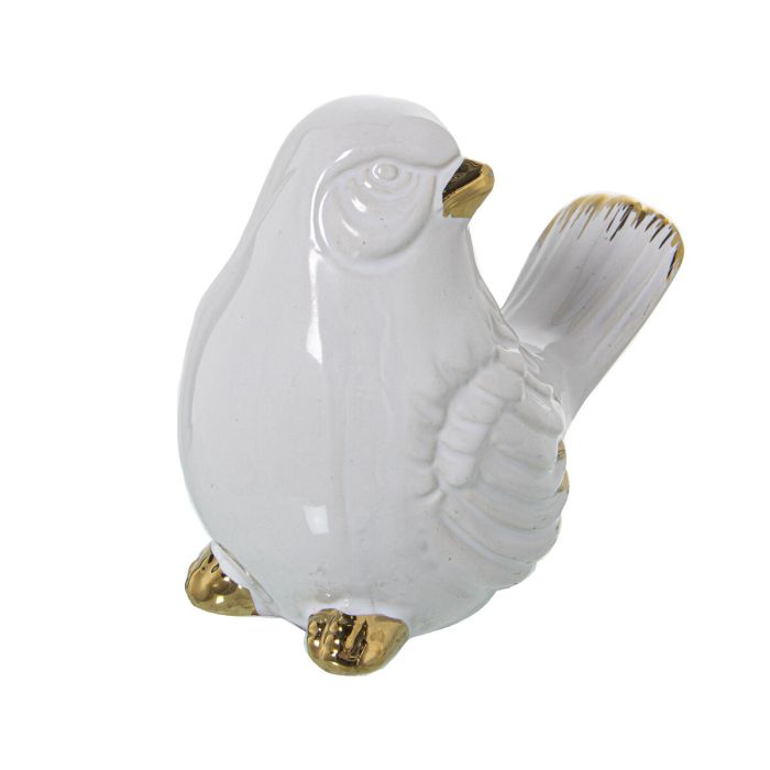 Figura Decorativa Alexandra House Living Blanco Cerámica Pájaro 1