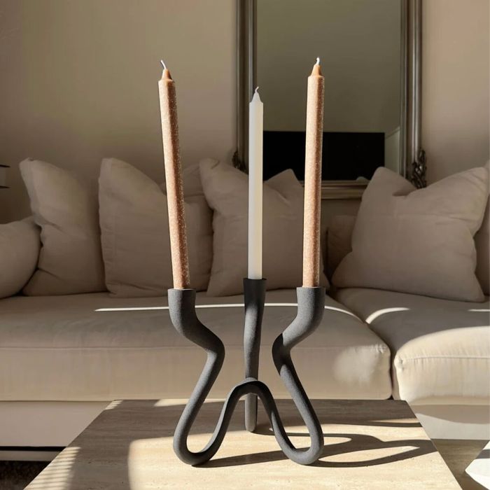 Candelabro Alexandra House Living Gris Aluminio 18 x 17 x 21 cm 2