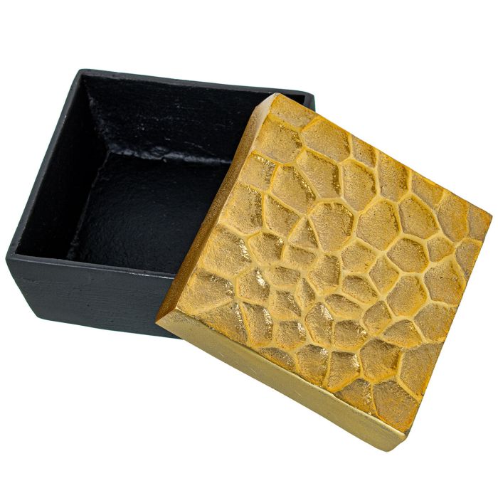 Caja Decorativa Alexandra House Living Oro Aluminio 12 x 12 x 9 cm 4