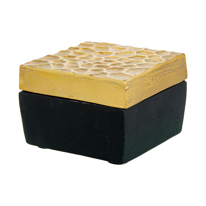 Caja Decorativa Alexandra House Living Oro Aluminio 12 x 12 x 9 cm 2