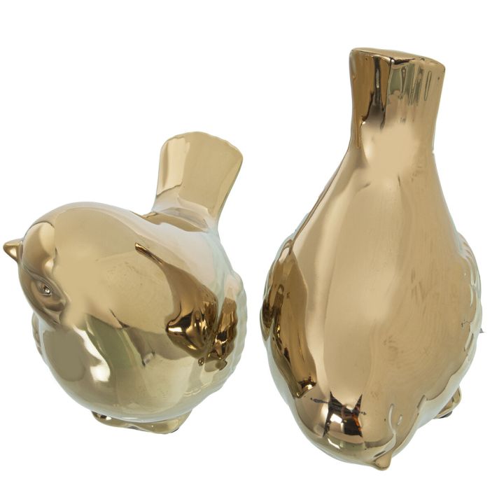 Set de Figuras Alexandra House Living Dorado Cerámica Pájaro (2 Piezas) 1 Set de Figuras Alexandra House Living Dorado Cerámica Pájaro (2 Piezas) 1