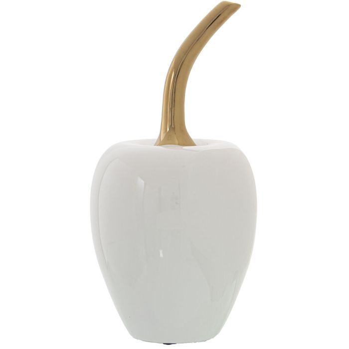 Figura Decorativa Alexandra House Living Blanco Dorado Cerámica Cerezas 12 x 24 cm