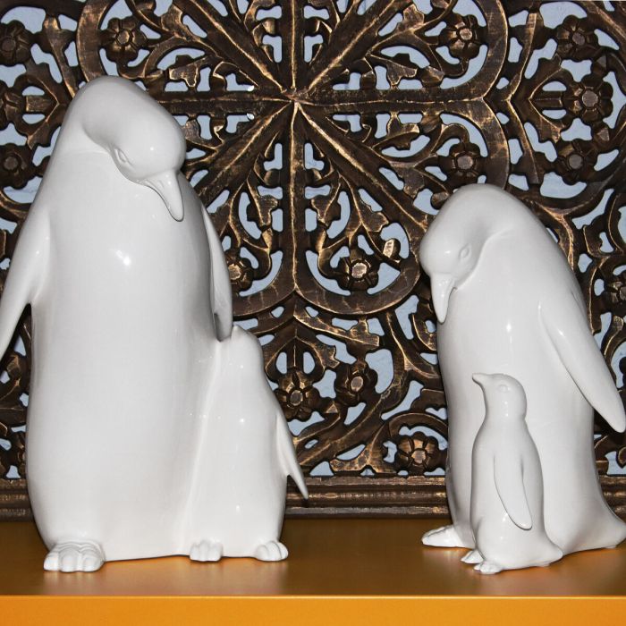 Figura Decorativa Alexandra House Living Blanco Cerámica Pingüino 5