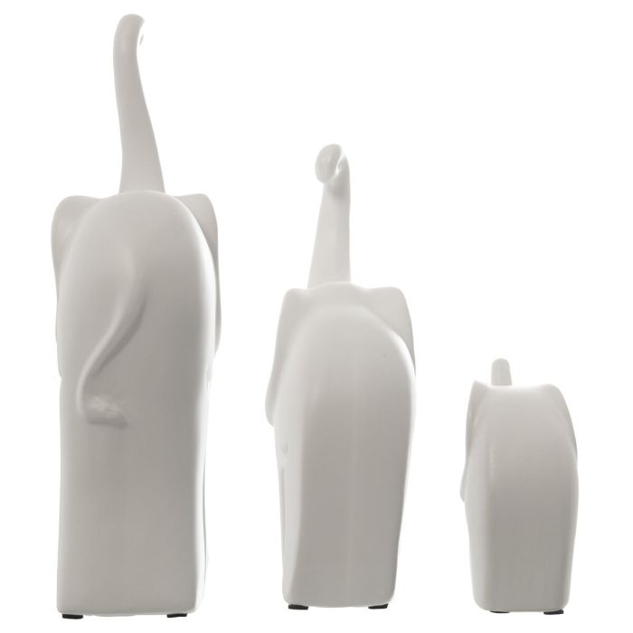 Set de Figuras Alexandra House Living Blanco Cerámica Elefante (3 Piezas) 1