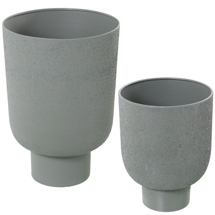 Set de Maceteros Alexandra House Living Gris Metal (2 Piezas)