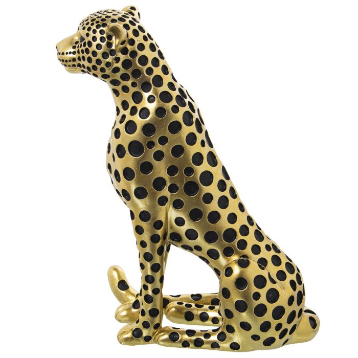 Figura Decorativa Alexandra House Living Negro Dorado Plástico Leopardo 12 x 22 x 27 cm 3