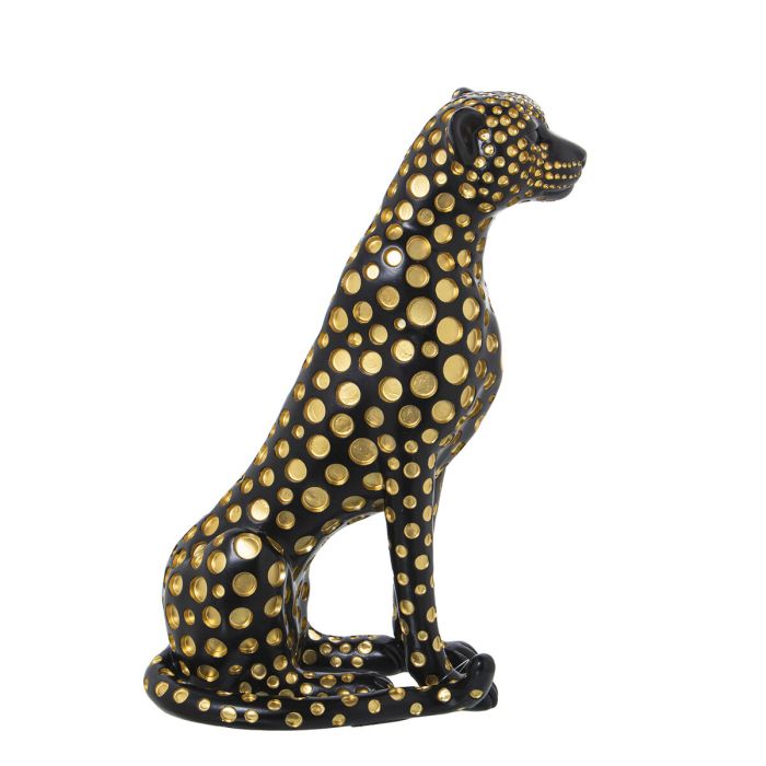 Figura Decorativa Alexandra House Living Negro Dorado Plástico Leopardo 33 x 39 x 45 cm 5