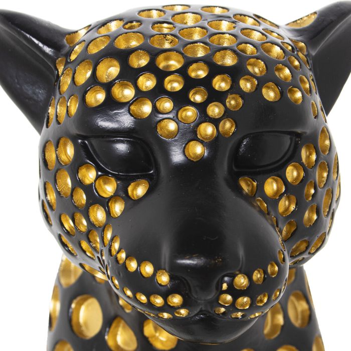 Figura Decorativa Alexandra House Living Negro Dorado Plástico Leopardo 33 x 39 x 45 cm 3