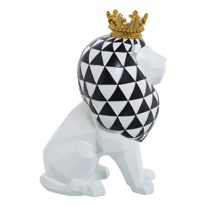 Figura Decorativa Alexandra House Living Blanco Dorado Plástico León Corona 17 x 23 x 29 cm 2