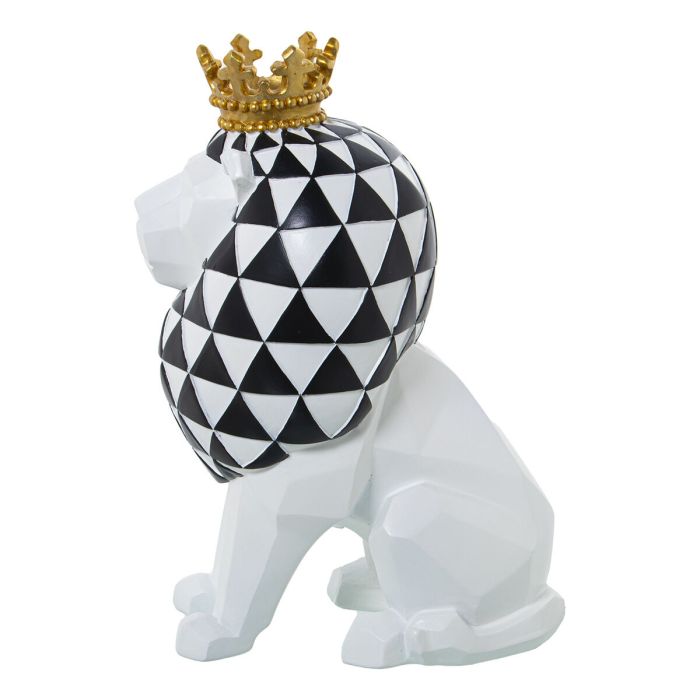 Figura Decorativa Alexandra House Living Blanco Dorado Plástico León Corona 17 x 23 x 29 cm 1