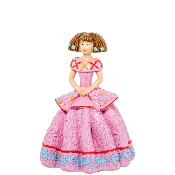 Figura Decorativa Alexandra House Living Menina Rosa Acrílico Plástico Melamina 11 x 11 x 15 cm 4