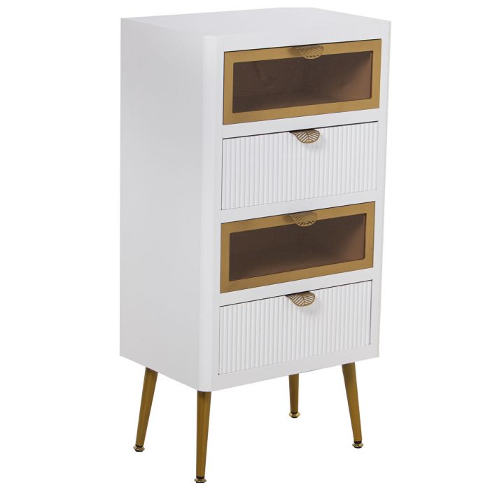 Cajonera Alexandra House Living Blanco Marrón Dorado Madera 45 x 88 x 30 cm