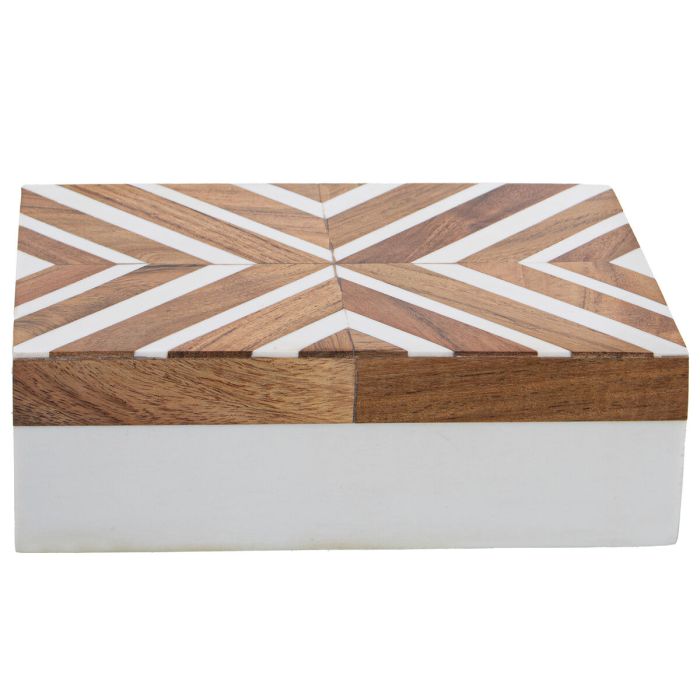 Caja-Joyero Alexandra House Living Blanco Marrón Plástico 18 x 6 x 13 cm 2