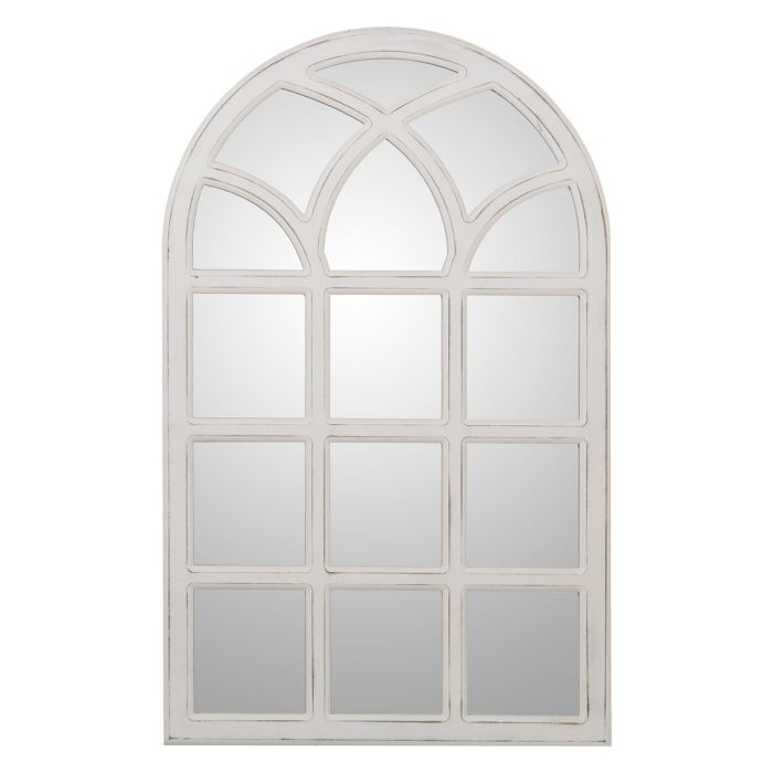 Espejo de pared Alexandra House Living Blanco Madera Desgastado Ventana 4 x 76 x 50 cm