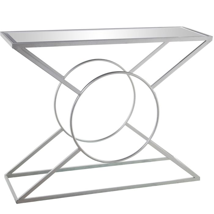 Consola Alexandra House Living Transparente Plateado Metal 100 x 79 x 32 cm