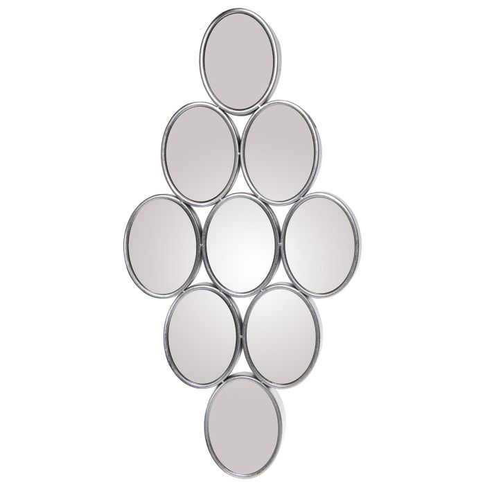Espejo de pared Alexandra House Living Plateado Metal Círculos 9 x 71 x 39 cm 2