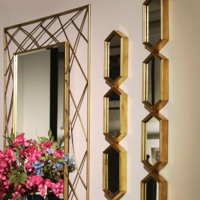 Espejo de pared Alexandra House Living Dorado Metal 4 x 15 x 106 cm 3
