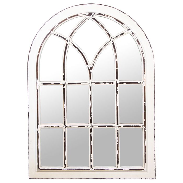 Espejo de pared Alexandra House Living Blanco Metal Desgastado 7 x 103 x 76 cm