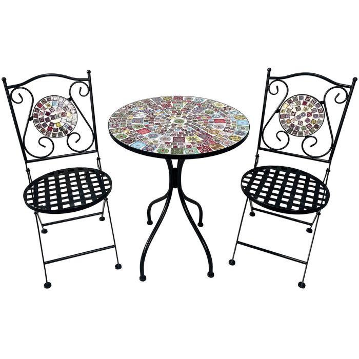 Conjunto de Mesa con 2 Sillas Alexandra House Living Multicolor 60 x 71 x 60 cm Mosaico