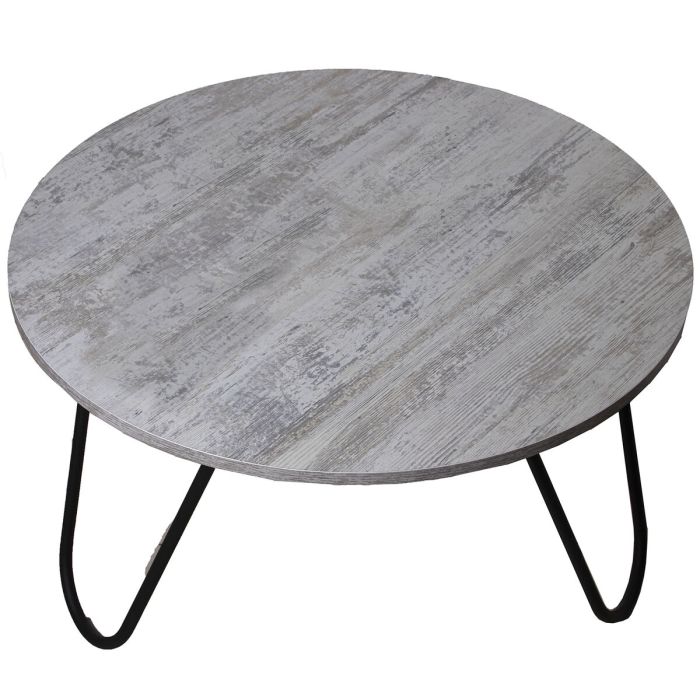 Mesa de Centro Alexandra House Living Negro Plateado Madera 80 x 44 x 80 cm 3