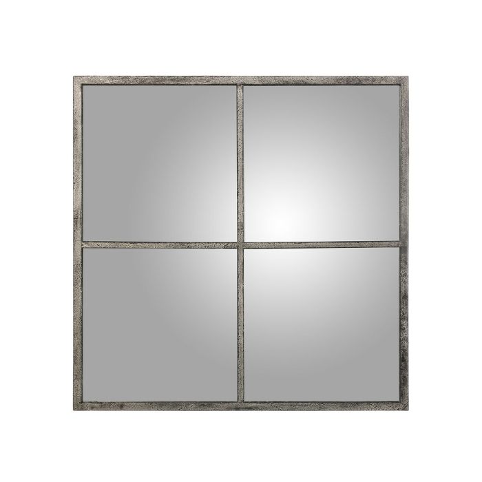 Espejo de pared Alexandra House Living Negro Plateado Metal Ventana 7 x 79 x 80 cm