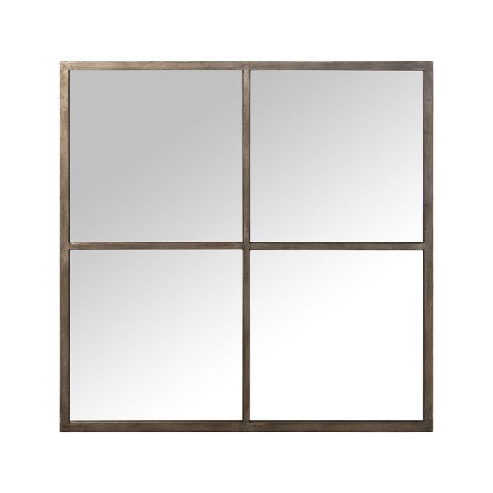 Espejo de pared Alexandra House Living Champagne Metal Ventana 7 x 80 x 80 cm