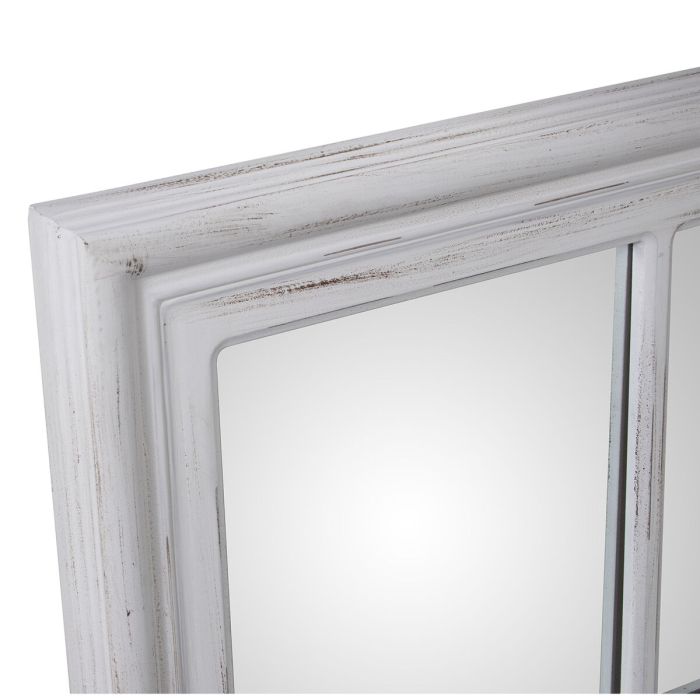 Espejo de pared Alexandra House Living Blanco Madera Desgastado Ventana 5 x 101 x 65 cm 2