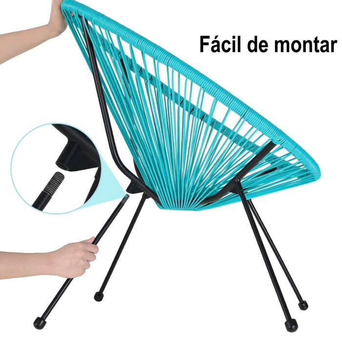 Sillón de jardín Alexandra House Living Azul 80 x 83 x 71 cm Polietileno 1 Sillón de jardín Alexandra House Living Azul 80 x 83 x 71 cm Polietileno 1