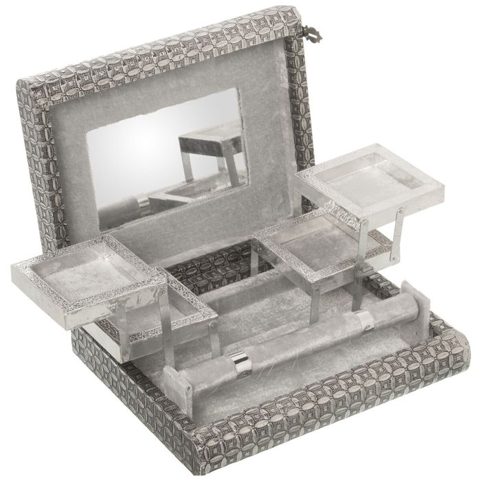 Caja-Joyero Alexandra House Living Plateado Metal 27 x 7 x 21 cm 1