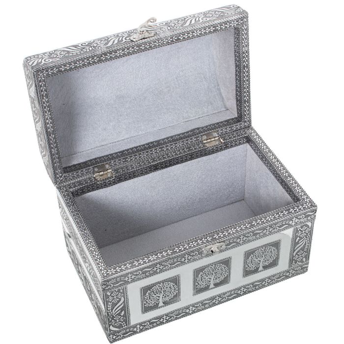 Caja-Joyero Alexandra House Living Plateado Metal 25 x 18 x 15 cm 3