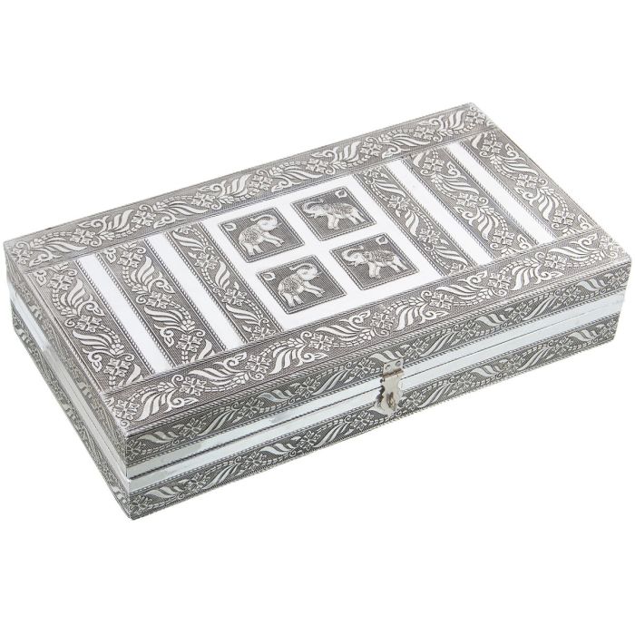 Caja-Joyero Alexandra House Living Plateado Metal 38 x 8 x 20 cm