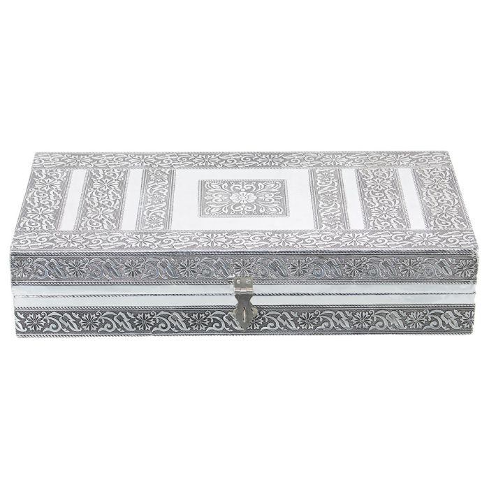 Caja-Joyero Alexandra House Living Plateado Metal 38 x 8 x 20 cm 2