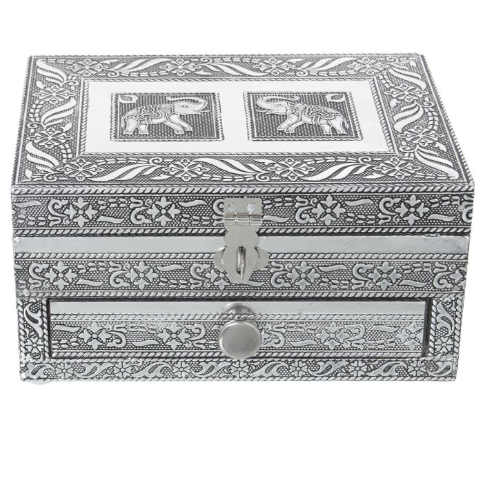 Caja-Joyero Alexandra House Living Plateado Metal 18 x 9 x 13 cm 4