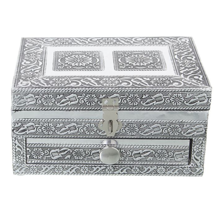 Caja-Joyero Alexandra House Living Plateado Metal 18 x 9 x 13 cm 4