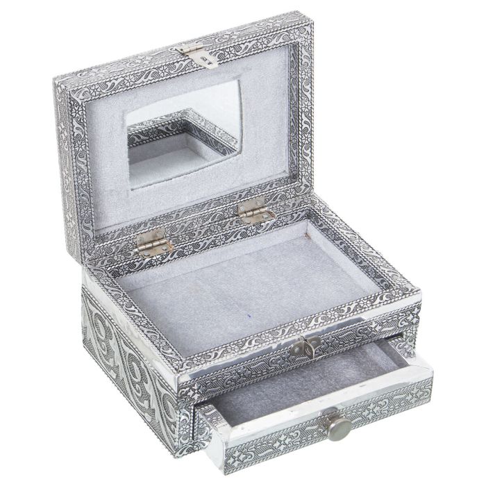 Caja-Joyero Alexandra House Living Plateado Metal 18 x 9 x 13 cm 5