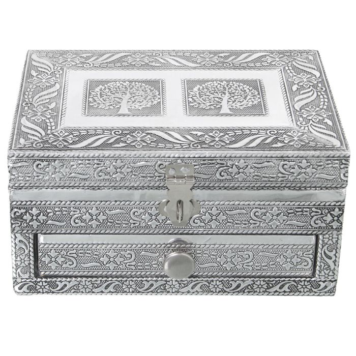 Caja-Joyero Alexandra House Living Plateado Metal 18 x 9 x 13 cm 4