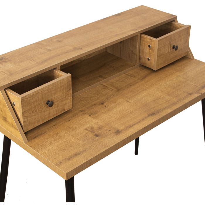 Mesa de Escritorio con Cajones Alexandra House Living Natural Metal 100 x 57 x 93 cm 2