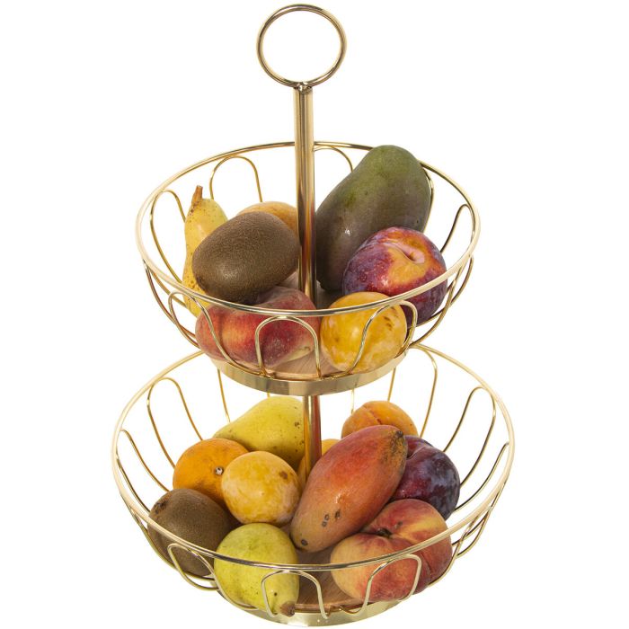 Frutero Alexandra House Living Dorado Metal 28 x 42 cm 3