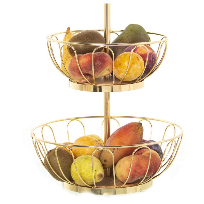 Frutero Alexandra House Living Dorado Metal 28 x 42 cm 1