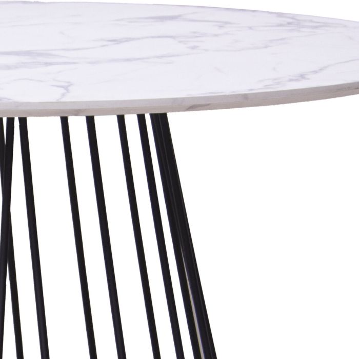 Mesa de Comedor Alexandra House Living Blanco Negro Metal 120 x 75 x 120 cm 1